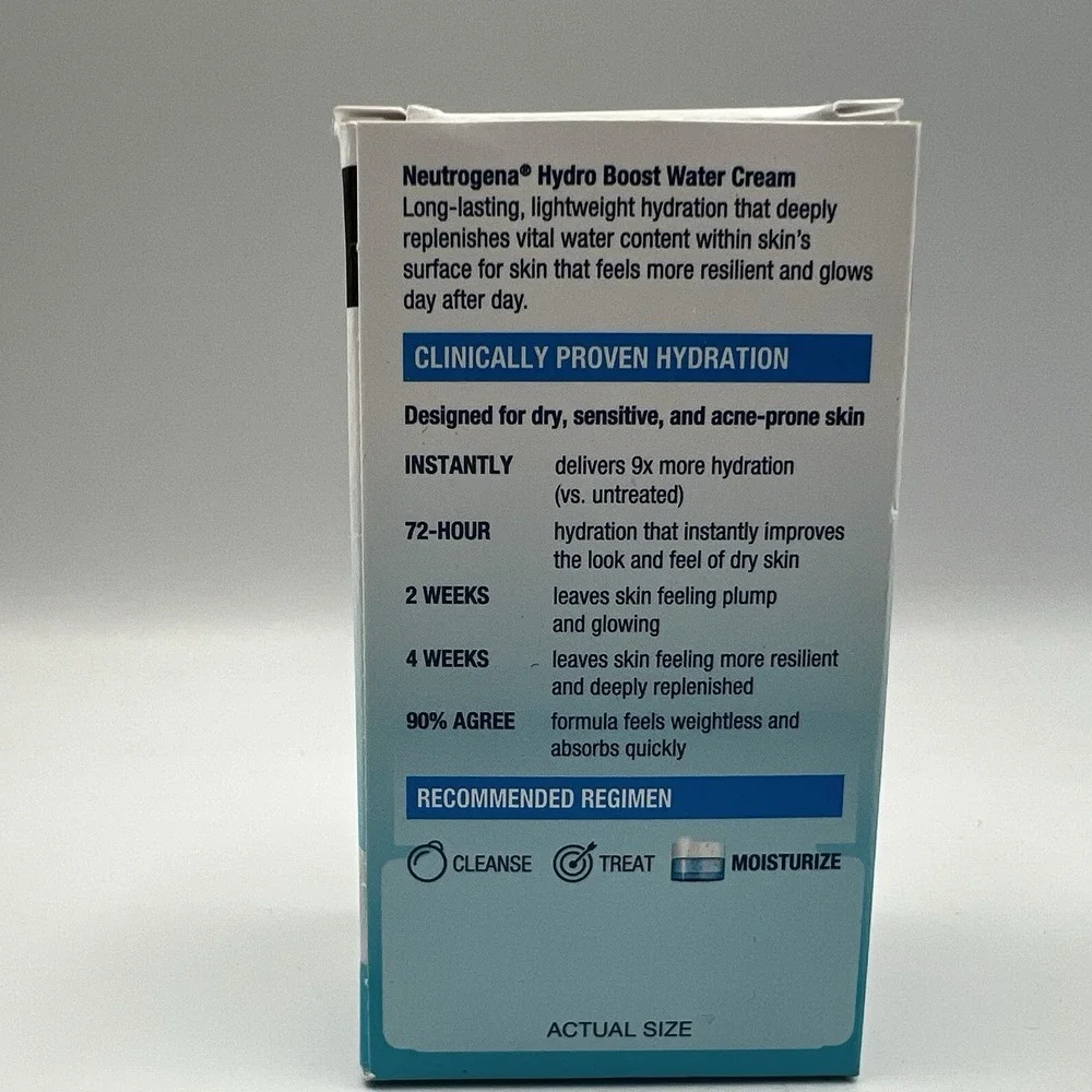 NEW! Neutrogena Hydro Boost Water Cream Moisturizer 9x Hydration, 0.5 fl oz MINI